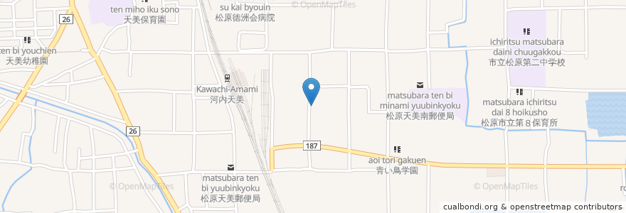 Mapa de ubicacion de スナックゆみ en Japonya, 大阪府, 松原市.