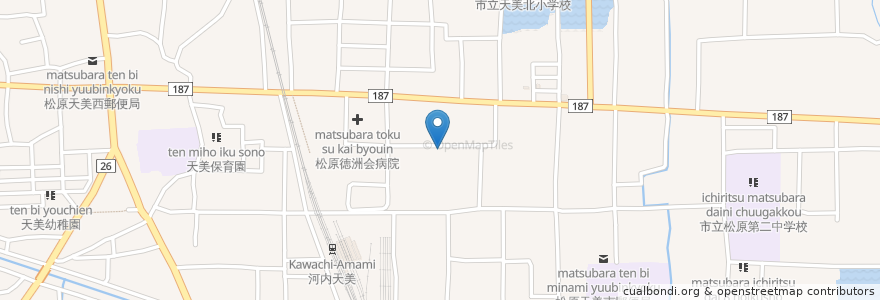 Mapa de ubicacion de ミルキーウェイ en 日本, 大阪府, 松原市.
