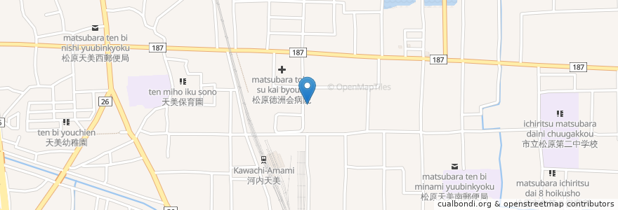 Mapa de ubicacion de ほっかほっか亭 天美駅前店 en 日本, 大阪府, 松原市.