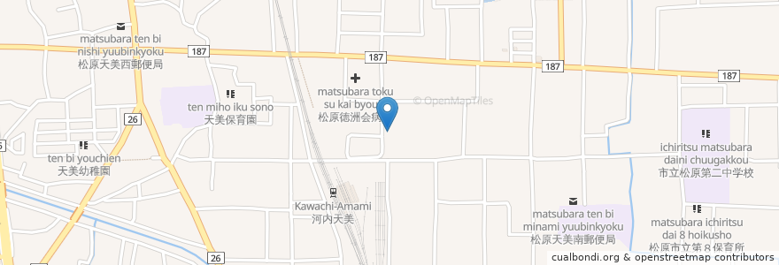 Mapa de ubicacion de きりん寺 河内天美駅前店 en 일본, 오사카부, 松原市.