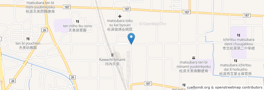 Mapa de ubicacion de なかの en اليابان, أوساكا, 松原市.