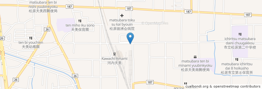Mapa de ubicacion de 三菱UFJ銀行 天美出張所 en Япония, Осака, 松原市.