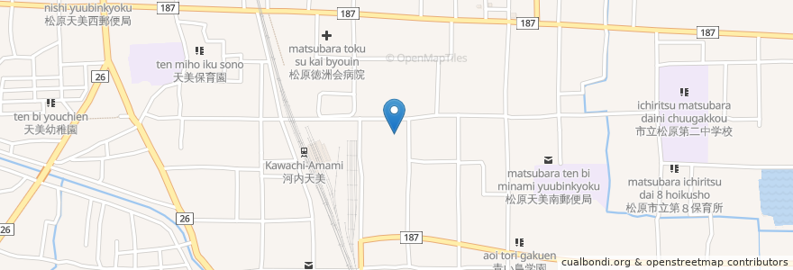 Mapa de ubicacion de 麺酒屋 ガンズ en Japan, Präfektur Osaka, 松原市.