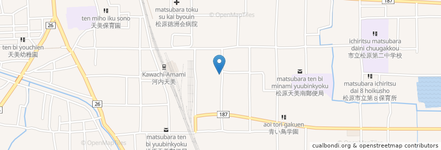 Mapa de ubicacion de 大多福 en 日本, 大阪府, 松原市.