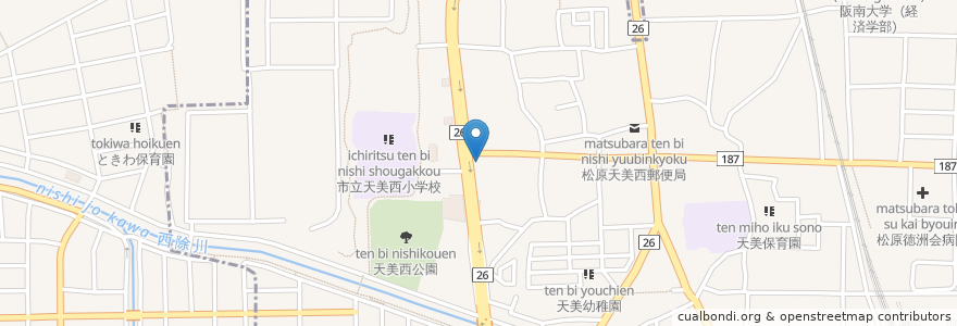 Mapa de ubicacion de ドミノ・ピザ 松原店 en 日本, 大阪府, 松原市.