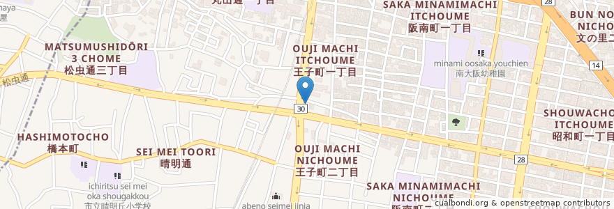 Mapa de ubicacion de ピザーラ 阿倍野店 en Japão, 大阪府, 大阪市, 阿倍野区.