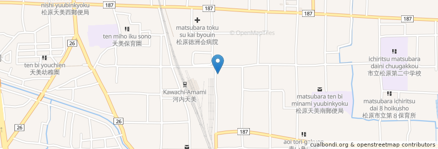 Mapa de ubicacion de 居酒屋天国赤おに en 日本, 大阪府, 松原市.