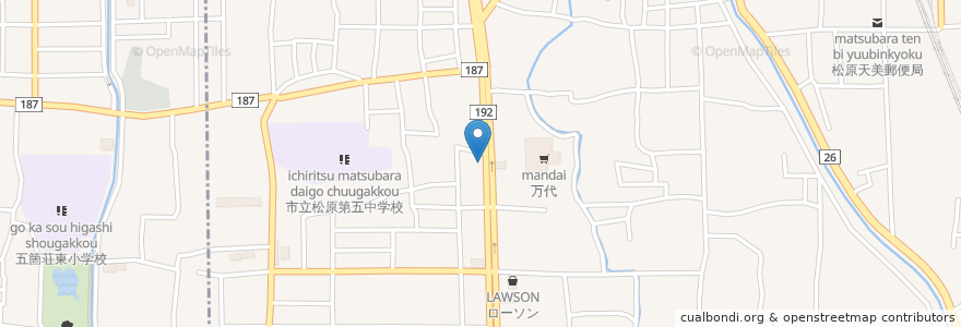 Mapa de ubicacion de 中村デンタルクリニック en 일본, 오사카부, 松原市.
