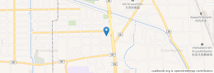 Mapa de ubicacion de 洋食コスギ en 日本, 大阪府, 松原市.
