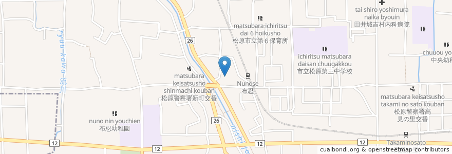 Mapa de ubicacion de エンジェル en 日本, 大阪府, 松原市.