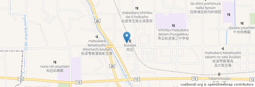 Mapa de ubicacion de からあげ福太郎 en Japon, Préfecture D'Osaka, 松原市.