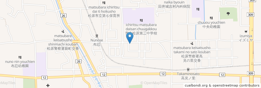 Mapa de ubicacion de 軽食&喫茶 マイルド en Japan, Osaka Prefecture, Matsubara.