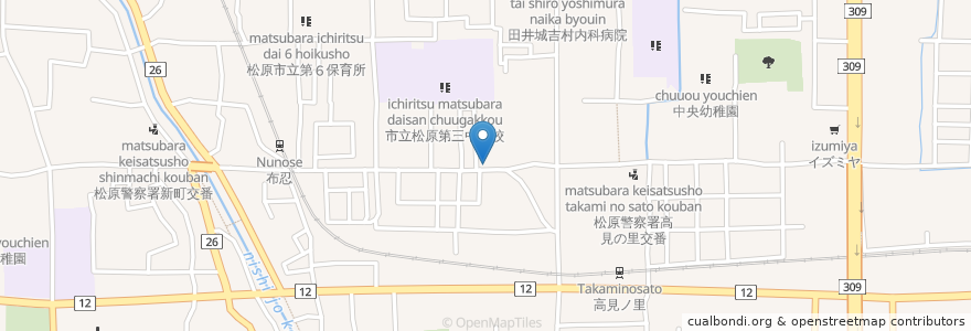 Mapa de ubicacion de アーバン薬店 en Япония, Осака, 松原市.