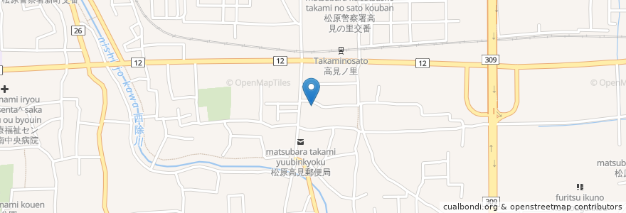 Mapa de ubicacion de 高見神社 en Jepun, 大阪府, 松原市.