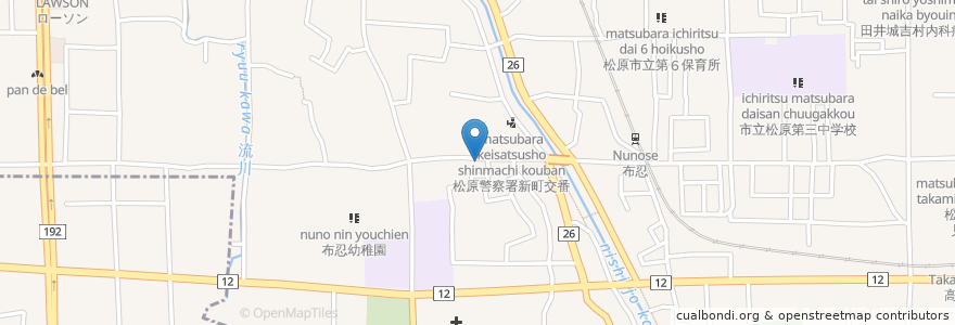 Mapa de ubicacion de お好み焼千 en Japão, 大阪府, 松原市.