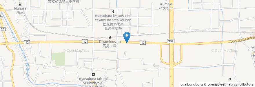 Mapa de ubicacion de からあげ専門店 とりの 高見の里店 en Japón, Prefectura De Osaka, 松原市.