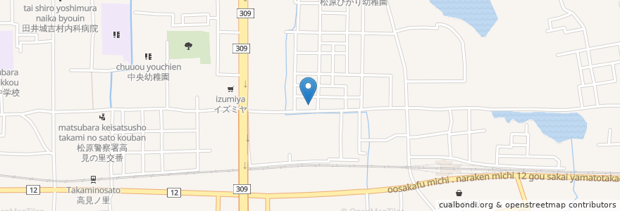 Mapa de ubicacion de うえだクリニック en Japonya, 大阪府, 松原市.