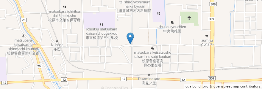 Mapa de ubicacion de 葵屋酒店 en Japon, Préfecture D'Osaka, 松原市.
