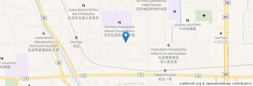 Mapa de ubicacion de マルタマ飯店 en 日本, 大阪府, 松原市.