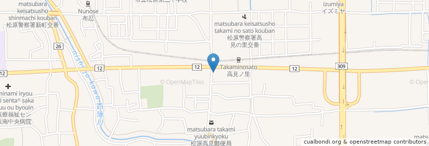 Mapa de ubicacion de にしやまクリニック en Japón, Prefectura De Osaka, 松原市.