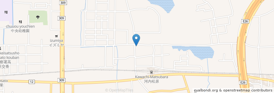 Mapa de ubicacion de 餃子の王将 河内松原店 en 日本, 大阪府, 松原市.