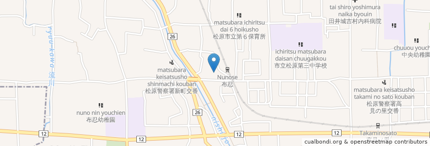 Mapa de ubicacion de うどん・そば処 満力 en 日本, 大阪府, 松原市.