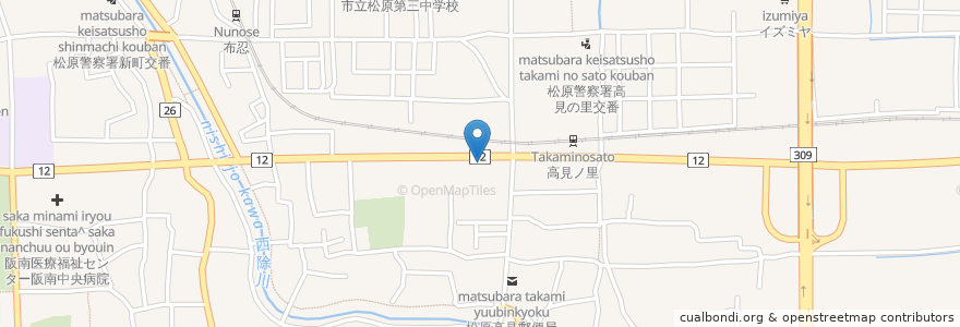 Mapa de ubicacion de 昭和シェル石油 en 日本, 大阪府, 松原市.