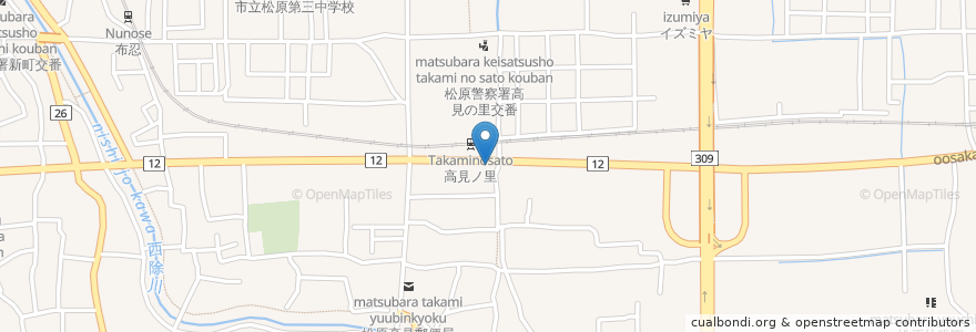 Mapa de ubicacion de 井内薬局 en 日本, 大阪府, 松原市.