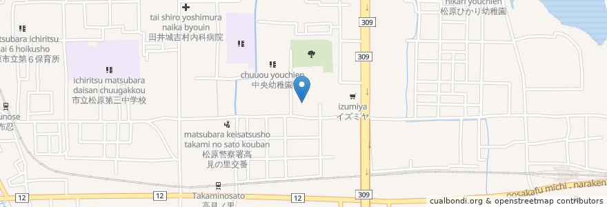 Mapa de ubicacion de 松原市民 松原図書館 en Japan, Präfektur Osaka, 松原市.