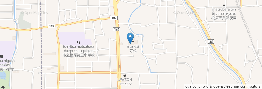 Mapa de ubicacion de ドラッグストア サーバ 松原天美我堂店 en Japón, Prefectura De Osaka, 松原市.