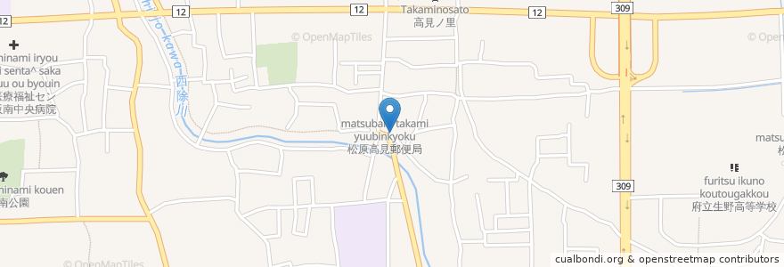 Mapa de ubicacion de 西田耳鼻咽喉科 en Japão, 大阪府, 松原市.