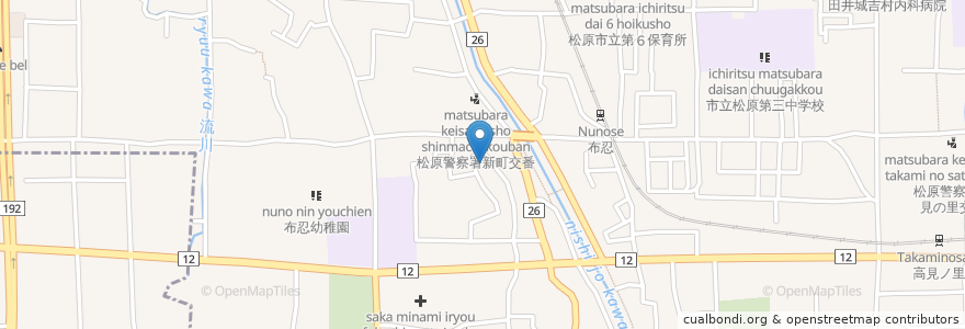 Mapa de ubicacion de 教通寺 en 日本, 大阪府, 松原市.