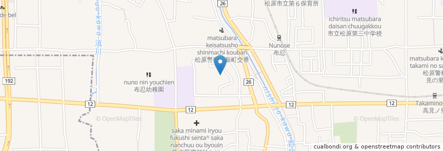 Mapa de ubicacion de 多聞院 en Japonya, 大阪府, 松原市.