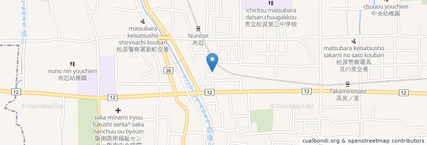 Mapa de ubicacion de 喫茶ルーツ en Japan, Osaka Prefecture, Matsubara.