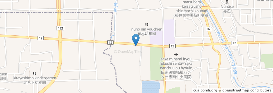 Mapa de ubicacion de すき家 松原南新町店 en Japan, Präfektur Osaka, 松原市.
