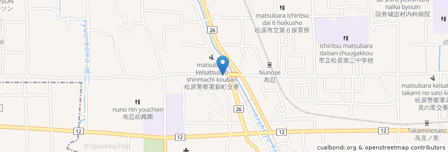 Mapa de ubicacion de アイセイ薬局 南新町店 en Japón, Prefectura De Osaka, 松原市.