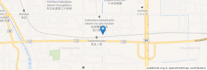 Mapa de ubicacion de 中華料理 竹美 en Japan, 大阪府, 松原市.