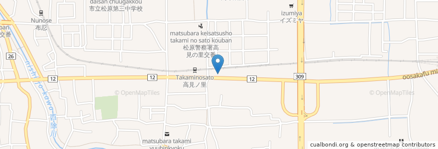 Mapa de ubicacion de にしの皮膚科アレルギー科 クリニック en 일본, 오사카부, 松原市.