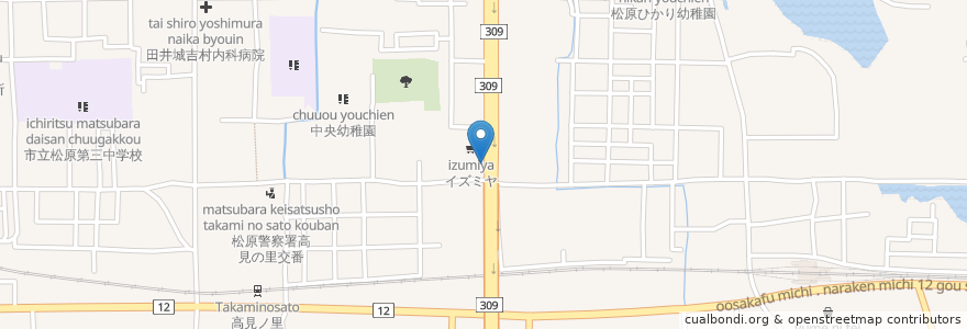 Mapa de ubicacion de 珈琲館 ビアン en 日本, 大阪府, 松原市.
