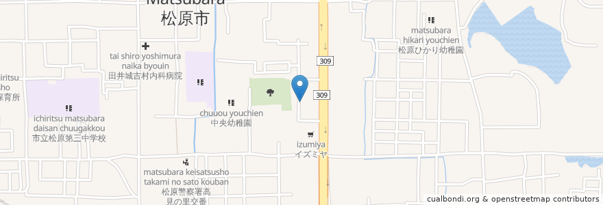 Mapa de ubicacion de 酒処 山崎屋 en Japan, Osaka Prefecture, Matsubara.
