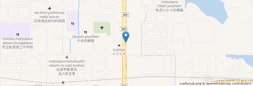 Mapa de ubicacion de 沖縄料理 そんちゃん家 en Jepun, 大阪府, 松原市.