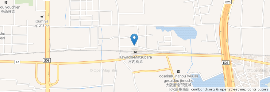 Mapa de ubicacion de 王道居酒屋のりを 松原店 en Japão, 大阪府, 松原市.