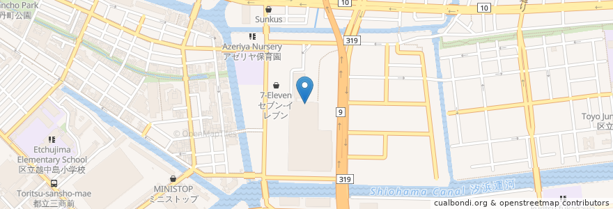 Mapa de ubicacion de Starbucks en Japan, Tokyo, Koto.