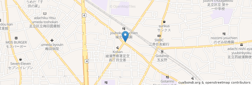 Mapa de ubicacion de Coco en Japan, 東京都, 足立区.