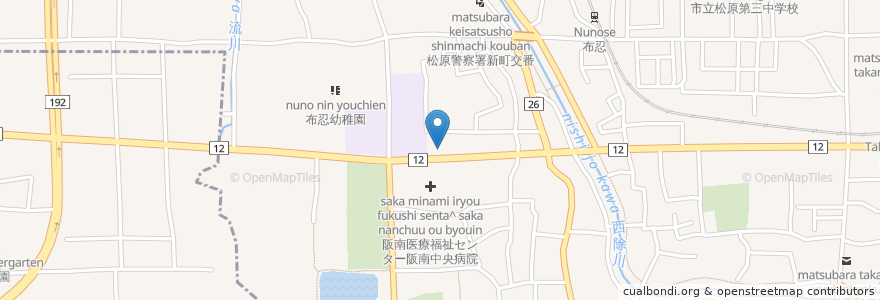 Mapa de ubicacion de スギ薬局 松原南新町店 en ژاپن, 大阪府, 松原市.