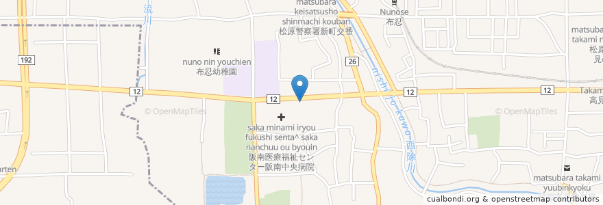 Mapa de ubicacion de うめ薬局 en 日本, 大阪府, 松原市.