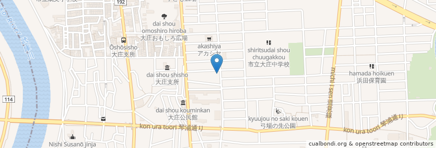 Mapa de ubicacion de お好み焼 のぶちゃん en 日本, 兵庫県, 尼崎市.