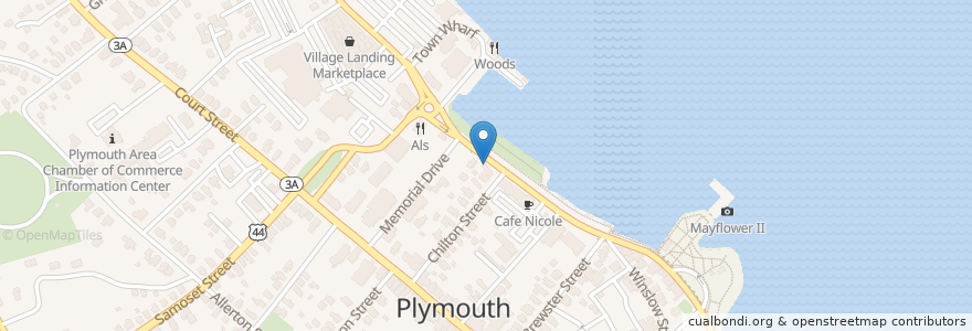Mapa de ubicacion de Ziggy's en Estados Unidos Da América, Massachusetts, Plymouth County, Plymouth.