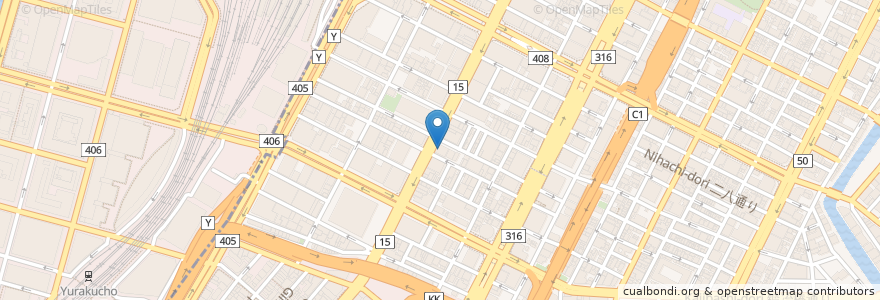 Mapa de ubicacion de 広島銀行東京支店 en 日本, 東京都, 中央区.