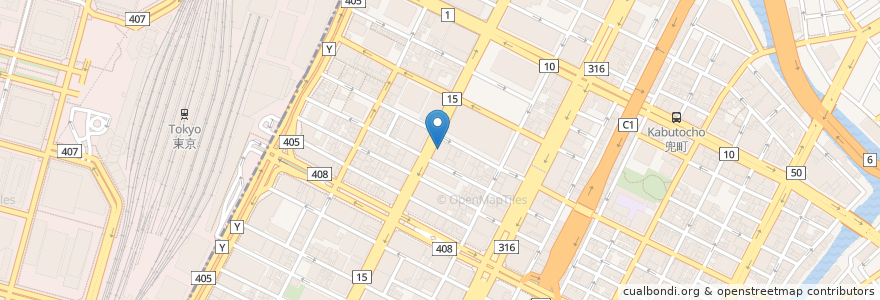 Mapa de ubicacion de 百十四銀行東京支店 en ژاپن, 東京都, 中央区.